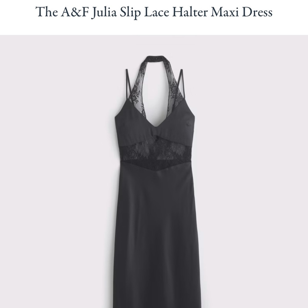 Abercrombie & Fitch Black Lace Halter Maxi Dress